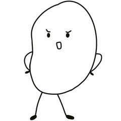 Potato cartoon Outline