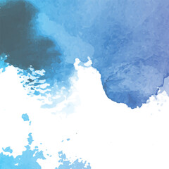 Abstract blue watercolor background. Grunge texture. Vector illustration.