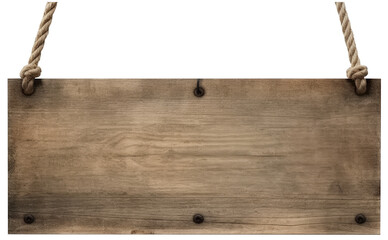 Wooden board on PNG transparent background, space for writing. Generative AI