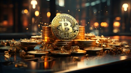 Bitcoin or cryptocurrency digital investment. Generated by AI