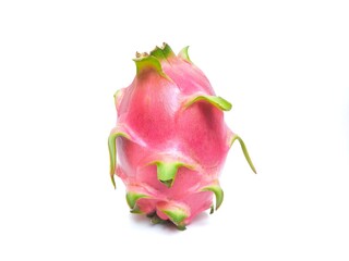 Fresh and Juicy Pink Organic Dragon Fruit White flesh and black seeds, colorful colors, isolated on...