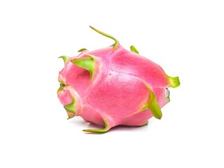 Fresh and Juicy Pink Organic Dragon Fruit White flesh and black seeds, colorful colors, isolated on...