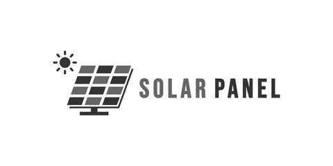 Solar Panel Vector or Solar Panels Logo Isolated in Flat Style. Solar panel vector for energy business design element. Solar panels logo simple design, for illustration of content about sun energy.