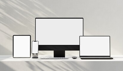Responsive Web Design and website Mockup, Devices Mock up, Smartphone desktop tablet laptop template Mockup
