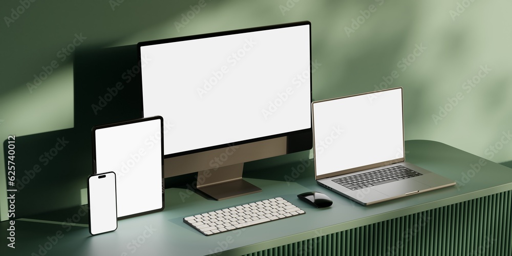 Canvas Prints responsive web design and website mockup, devices mock up, smartphone desktop tablet laptop template