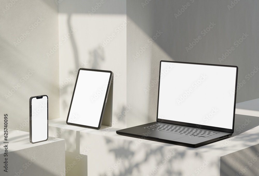 Canvas Prints responsive web design and website mockup, devices mock up, smartphone desktop tablet laptop template