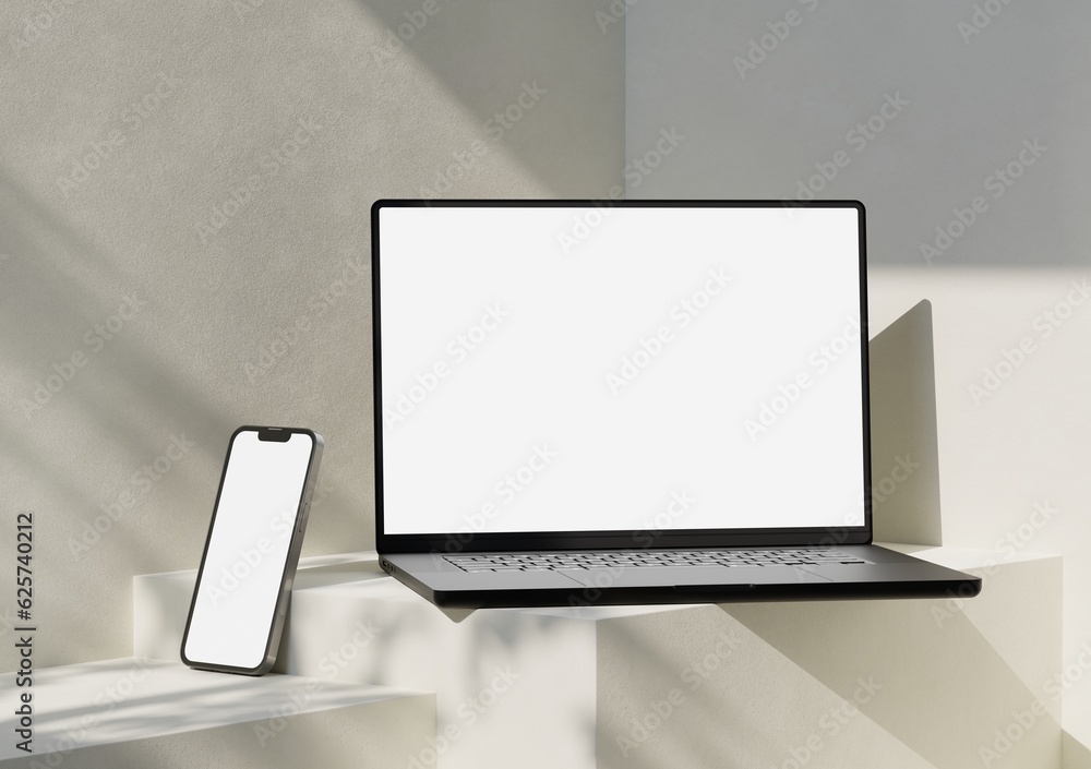 Canvas Prints responsive web design and website mockup, devices mock up, smartphone desktop tablet laptop template