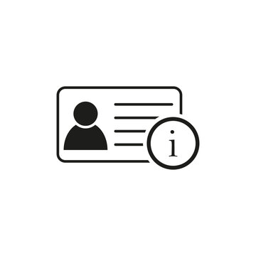 Personal information icon. Access data person info icon. Employee identification icon. User account icon. stock image.