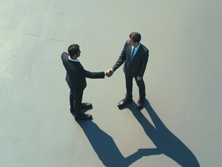 a two-businessman hand shaking in an isometric view created by generative AI