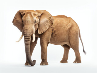 Obraz premium A large African elephant stood on a white background