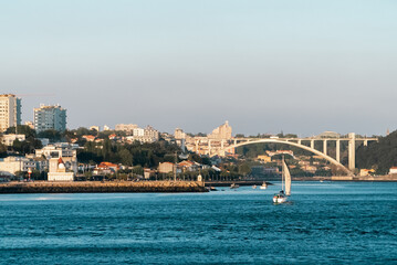 Arrabida bridge and view of the Douro river. Porto, Portugal.