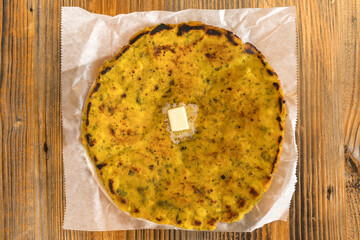 Indian paratha bread with butter
