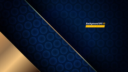 flower pattern on dark blue background, luxury design abstract royal banner template, artwork wallpaper backdrop mockup for website, stage, card