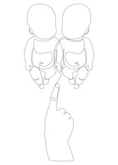 One continuous line of hand with baby. Thin Line Illustration vector concept. Contour Drawing Creative ideas.