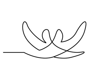 human hand help protect support together life line art icon