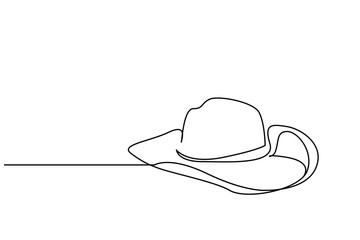 old retro american cowboy and businessman hat gentleman hat object line art