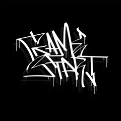 GAME START black white graffiti tag