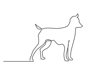 Fototapeta premium cute dog animal full body length line art