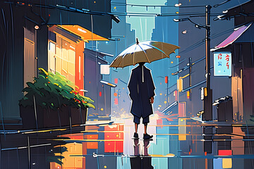 A person who carries an umbrella on a rainy day