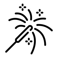 sparkler Line Icon