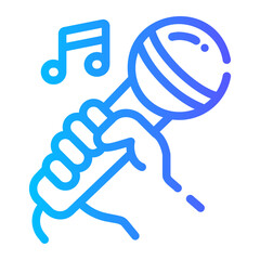 karaoke Line Gradient Icon
