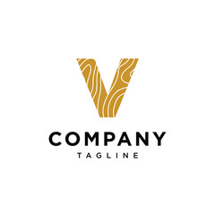 Letter V Wood carpentry logo icon vector template.eps