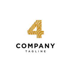 Fototapeta premium Number 4 Wood carpentry logo icon vector template.eps