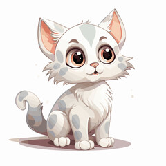 Fototapeta premium cat cartoon clipart vector white background