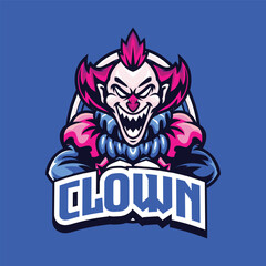 Vector illustration of clown mascot with esport style 