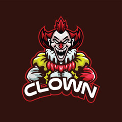 Fototapeta premium Vector illustration of clown mascot with esport style 