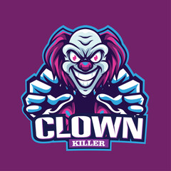 Vector illustration of clown mascot with esport style 