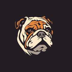 simple bulldog pet animal logo vector illustration template design