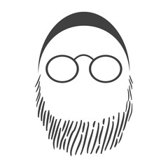 Daddy beard. Muslim father illustration.