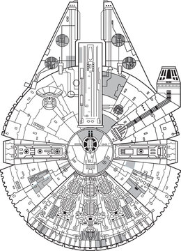Millennium Falcon spaceship in Star Wars