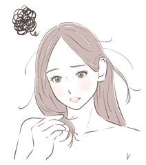 ダメージヘアに悩む女性