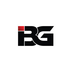IBG letter monogram logo design vector