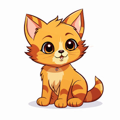 cat cartoon clipart vector white background