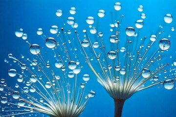 big water drops on a flower generated by AI tool