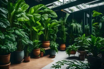 beautiful indoor green plants generated by AI tool