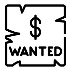 wanted Line Icon