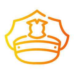 police hat Line Gradient Icon