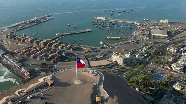 Morro de Arica is a steep hill located in the Chilean city of Arica. Its height is 139 metres above sea level. A giant flag of Chile is flown on its summit.
