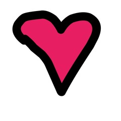 old school and geeky pink love icon sketch. suitable for wedding themes and backgrounds