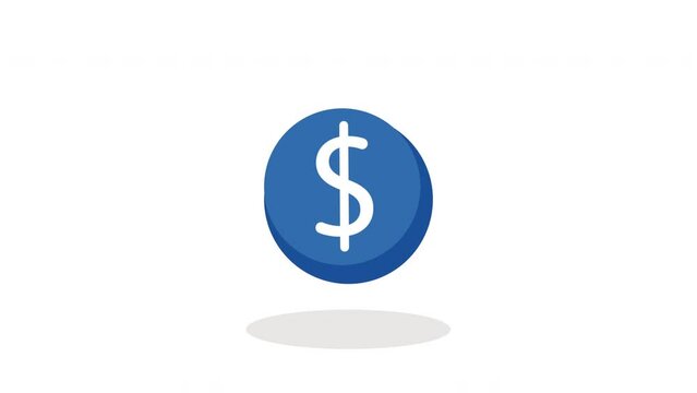 money dollar symbol in button animation