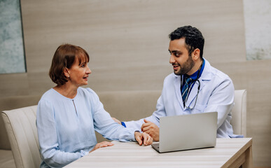 Doctor analyze patient, explain diagnoses, provide counseling for effective treatments goal.