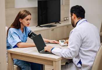 Doctor analyze patient, explain diagnoses, provide counseling for effective treatments goal.