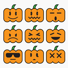 The jack o lantern pumpkin icon emotion design