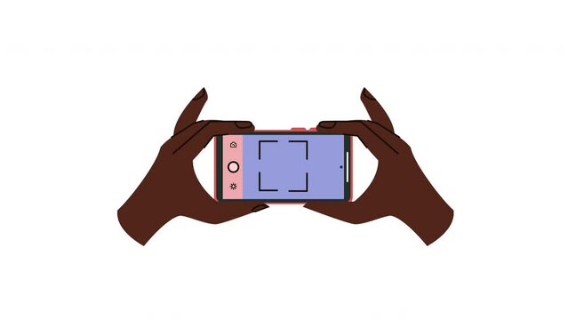smartphone device technology with hands animation