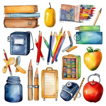 back to school concept pattern with accessories