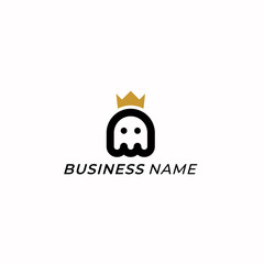 design logo ghost and crown king